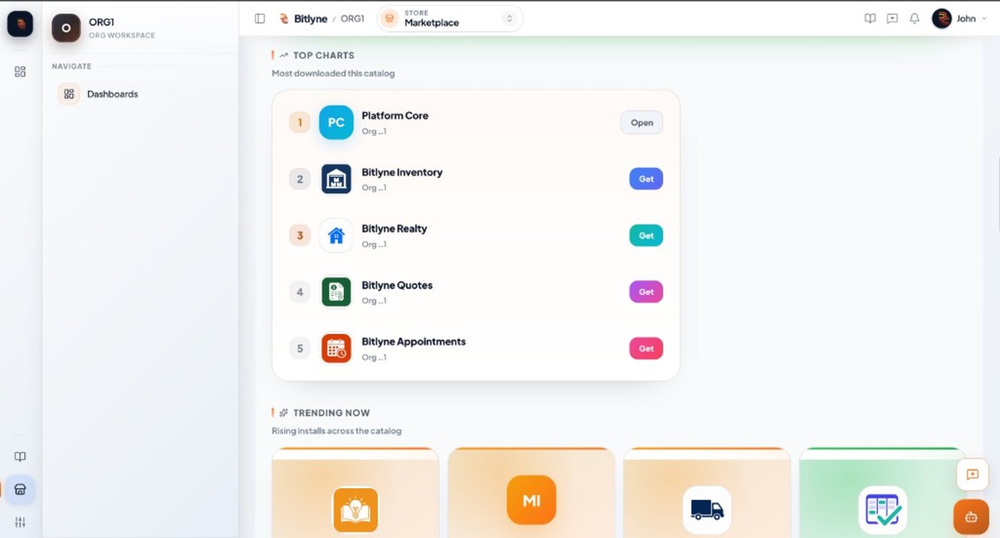 Marketplace top charts